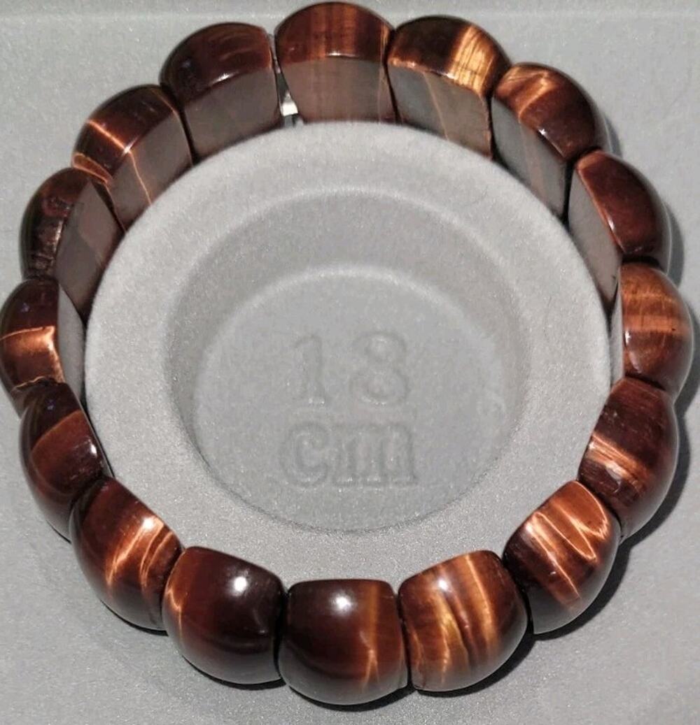 Red Tigers Eye Bracelet 20.5mm To 24.9mm (courage, motivation, protection)